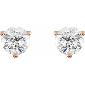 14K Rose Gold 3/4 CTW Lab-Grown Diamond Earrings