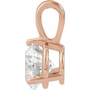 14K Rose Gold Lab-Grown Moissanite Pendant