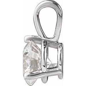 14K White Gold Lab-Grown Moissanite Pendant