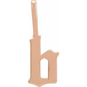 14K Rose Gold Gothic Initial B Charm/Pendant