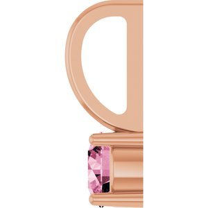 14K Rose Gold Imitation Pink Tourmaline Solitaire Charm/Pendant