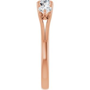 14K Rose Gold 3/4 CTW Natural Diamond Three-Stone Engagement Ring