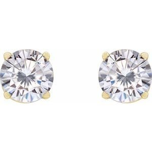 14K Yellow Gold 5.5 mm Stuller Lab-Grown Moissanite Earrings