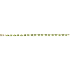14K Yellow Gold Natural Peridot 7.25" Bracelet