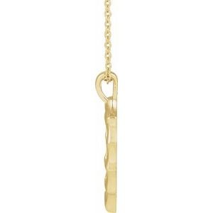 14K Yellow Gold Bamboo Heart 16-18" Necklace