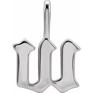 14k-white-gold-gothic-initial-w-charm-pendant