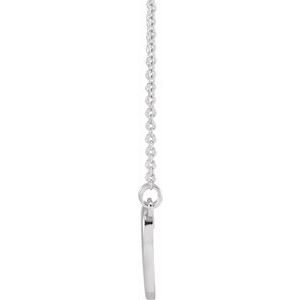 14K White Gold Heart 16" Necklace