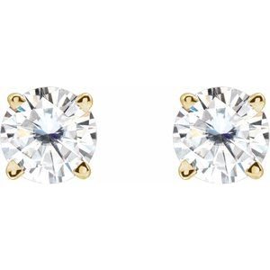14K Yellow Gold 4.5 mm Stuller Lab-Grown Moissanite Earrings