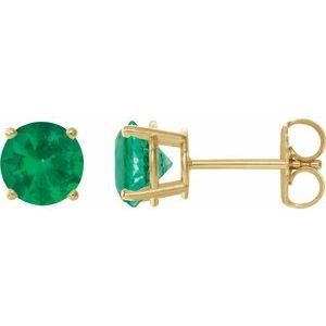 14k-yellow-gold-6-mm-lab-grown-emerald-earrings