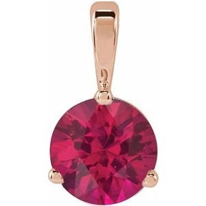 14K Rose Gold Lab-Grown Ruby Pendant