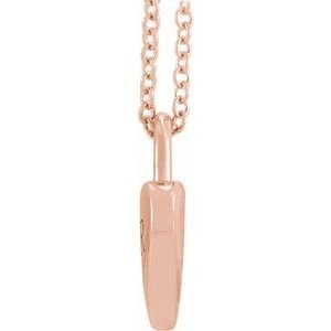 14K Rose Gold Engravable Heart Lock 16-18" Necklace