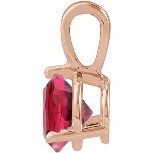 14K Rose Gold Lab-Grown Ruby Pendant
