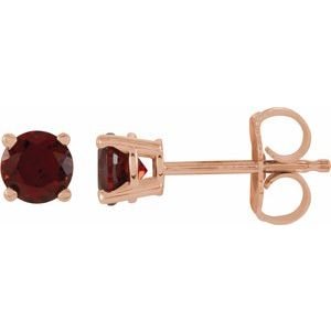 14k-rose-gold-4-mm-natural-mozambique-garnet-earrings