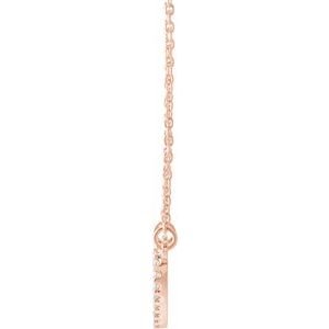 14K Rose Gold 1/8 CTW Natural Diamond Petite Heart 16" Necklace