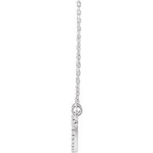 14K White Gold .08 CTW Natural Diamond Petite Heart 16" Necklace