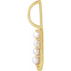 14K Yellow Cultured White Freshwater Pearl Initial J Charm/Pendant