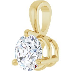 14K Yellow Gold 3/4 CT Lab-Grown Diamond Pendant