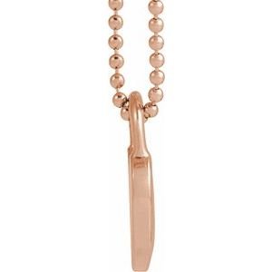 14K Rose Gold White Enamel Heart 18" Necklace