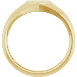 14K Yellow Gold Heart Signet Ring