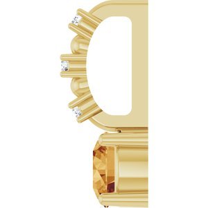 14K Yellow Gold Imitation Citrine & .01 CTW Natural Diamond Charm/Pendant