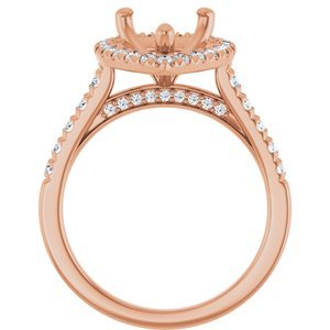 14K Rose Gold 12 x 8 mm Pear 5/8 CTW Lab-Grown Diamond Semi-Set Engagement Ring