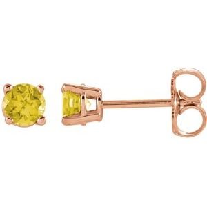 14k-rose-gold-4-mm-natural-yellow-sapphire-earrings