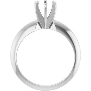 14K White Gold 5.4-5.7 mm Round Heavy 6-Prong Engagement Ring Mounting