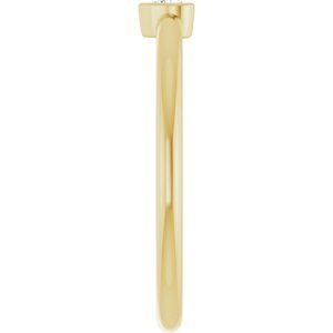 14K Yellow Gold 1/10 CT Natural Diamond Stackable Ring