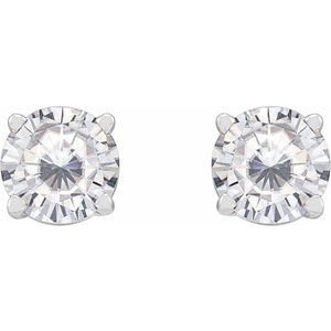 Sterling Silver 5 mm Stuller Lab-Grown Moissanite Earrings
