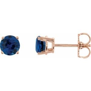 14k-rose-gold-5-mm-natural-blue-sapphire-earrings