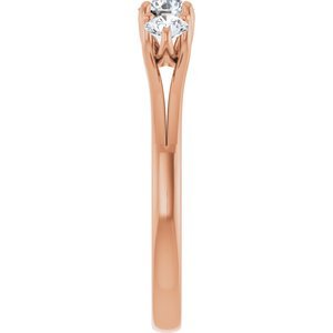 14K Rose Gold 1/2 CTW Natural Diamond Three-Stone Engagement Ring