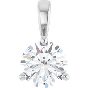 14K White Gold 3/4 CT Lab-Grown Diamond Pendant