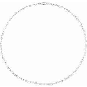 Sterling Silver 3.2 mm Heart 18" Chain