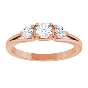 14K Rose Gold 1/2 CTW Natural Diamond Three-Stone Engagement Ring
