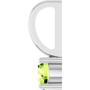 Sterling Silver Imitation Peridot Solitaire Charm/Pendant
