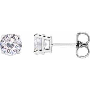 Sterling Silver 5.5 mm Stuller Lab-Grown Moissanite Earrings