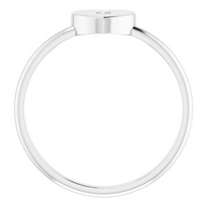 14K White Gold .01 CT Natural Diamond Youth Heart Ring