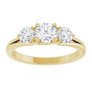 14K Yellow Gold 1 CTW Natural Diamond Three-Stone Engagement Ring