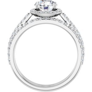 Platinum 6.5 mm Round 1/4 CTW Lab-Grown Diamond Semi-Set Engagement Ring