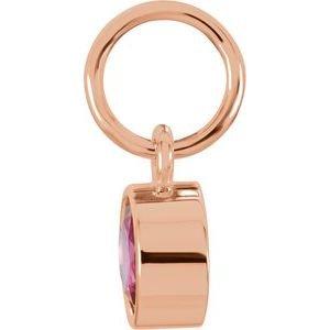 14K Rose Gold Posh Mommy® Imitation Ruby Charm/Pendant