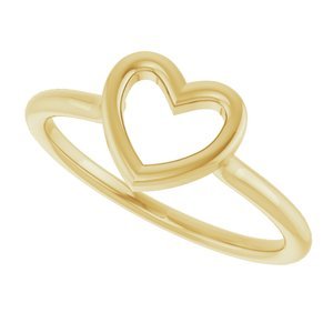 14K Yellow Gold Heart Ring