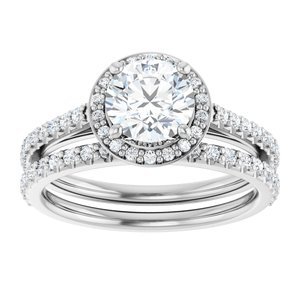 Platinum 6.5 mm Round 1/4 CTW Lab-Grown Diamond Semi-Set Engagement Ring