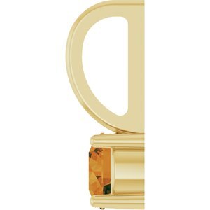 14K Yellow Gold Imitation Citrine Solitaire Charm/Pendant