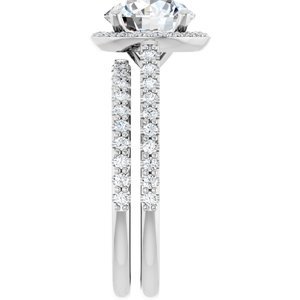 14K White Gold 8 mm Round 1/4 CTW Lab-Grown Diamond Semi-Set Engagement Ring