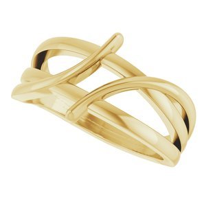 14K Yellow Gold 12.4 mm Freeform Bypass Ring