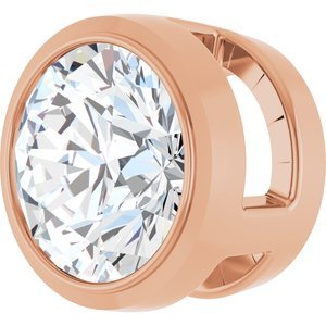 14K Rose Gold 1/2 CT Lab-Grown Diamond Slide Pendant