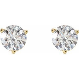 14K Yellow Gold 1 CTW Lab-Grown Diamond Earrings