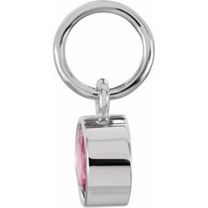 Sterling Silver Posh Mommy® Imitation Ruby Charm/Pendant