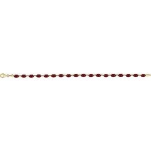 14K Yellow Gold Natural Mozambique Garnet 7.25" Bracelet