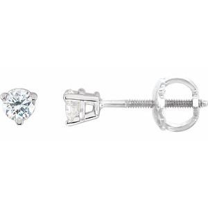 Sterling Silver 1/5 CTW Natural Diamond   Earrings